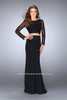 Picture of: Two Piece Long Sleeve Lace Dress with Open Back in Black, Style: 24412, Main Picture