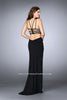 Picture of: High Neck Prom Dress with Strappy Back and Side Slit in Black, Style: 24443, Detail Picture 2
