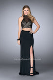 Picture of: Two Piece Prom Dress with Beading and Side Leg Slit in Black, Style: 24494, Main Picture