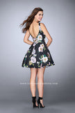 Picture of: Short Floral Dress with a Deep Neckline and Pockets in Print, Style: 24500, Back Picture