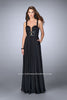 Picture of: Chiffon A-line Prom Dress with Vegan Leather Straps in Black, Style: 24536, Detail Picture 2