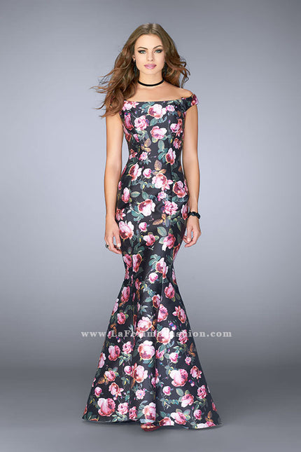 Picture of: Floral Off the Shoulder Mermaid Prom Dress in Print, Style: 24551, Main Picture