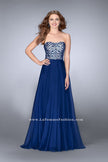 Picture of: Strapless A-line Dress with Beading and Chiffon Skirt in Blue, Style: 24561, Main Picture