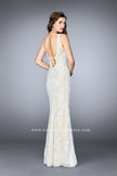 Picture of: Flare Lace Prom Dress with High Neck and Low Back in White, Style: 24565, Back Picture