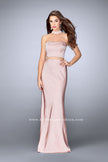 Picture of: Beaded Illusion Two Piece Dress with Attached Choker in Pink, Style: 24594, Main Picture