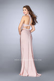 Picture of: Beaded Illusion Two Piece Dress with Attached Choker in Pink, Style: 24594, Back Picture