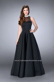 Picture of: A-line Neoprene Prom Gown with Beaded Choker in Black, Style: 24607, Detail Picture 1