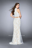 Picture of: Two Piece Lace Prom Dress with Flare Skirt in White, Style: 24615, Back Picture