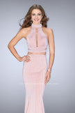 Picture of: Beaded Two Piece Dress with Side Cut Outs in Pink, Style: 24622, Main Picture