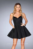 Picture of: Textured Neoprene Dress With Pleated Skirt in Black, Style: 24628, Main Picture