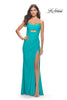 Picture of: Cut Out Soft Jersey Dress with Lace Up Back in Aqua, Style: 31264, Main Picture