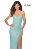 Picture of: Long Sequin Gown in Pastel Colors in Aqua, Style: 28441, Detail Picture 2