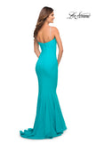 Picture of: Rhinestone Diamond Strap Chic Jersey Dress in Aqua, Style: 30782, Detail Picture 3