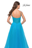 Picture of: Tulle A-line Prom Dress with Corset Sheer Bodice in Aqua, Style: 31502, Detail Picture 6