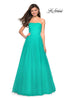 Picture of: Strapless Fully Rhinestone A-Line Prom Dress in Aquamarine, Style: 27630, Detail Picture 2