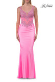Picture of: Rhinestone Lace Illusion Gown with Low Back in Baby Pink, Style: 33731, Detail Picture 9