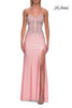 Picture of: Strapless Sheer Lace Corset Gown with High Slit in Baby Pink, Style: 33398, Detail Picture 11