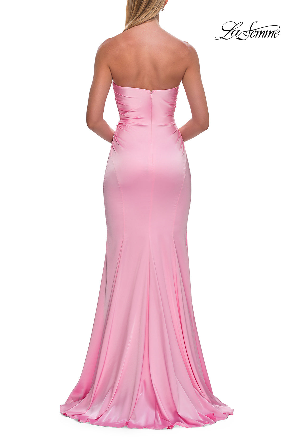 Picture of: Strapless Satin Gown with Fitted Silhouette in Baby Pink, Style: 33546, Detail Picture 18