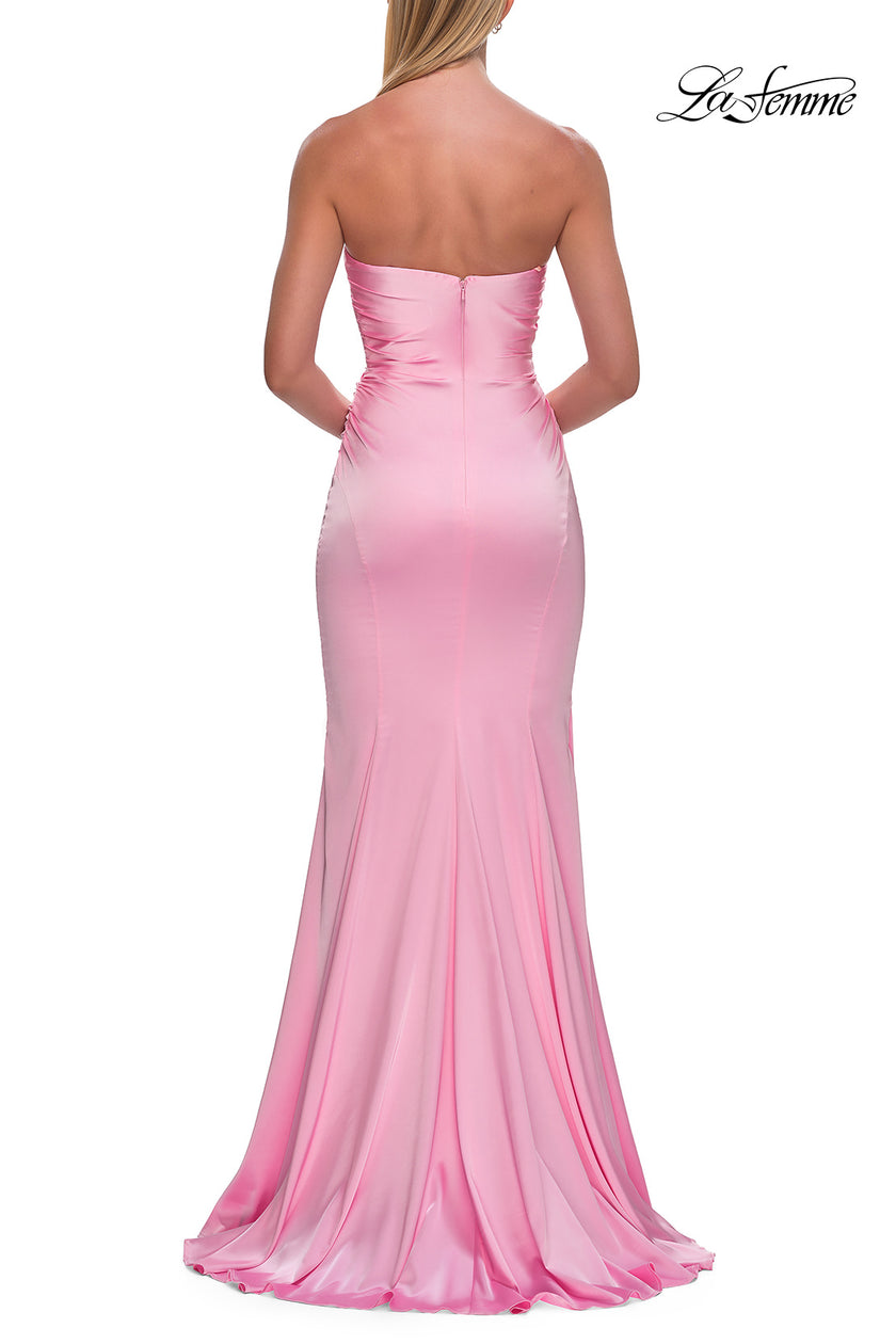 Picture of: Strapless Satin Gown with Fitted Silhouette in Baby Pink, Style: 33546, Detail Picture 18