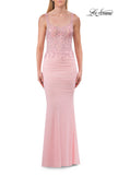 Picture of: Rhinestones Lace Fitted Gown with Scoop Neck and Low Back in Baby Pink, Style: 33721, Detail Picture 19