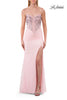 Picture of: Embroidered Corset Gown with Sheer Bodice and High Slit in Baby Pink, Style: 33783, Detail Picture 23