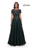 Picture of: Beautiful A-Line Tulle Dress with Beaded Bodice in Black Emerald, Style: 31267, Main Picture