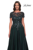 Picture of: Beautiful A-Line Tulle Dress with Beaded Bodice in Black Emerald, Style: 31267, Detail Picture 1