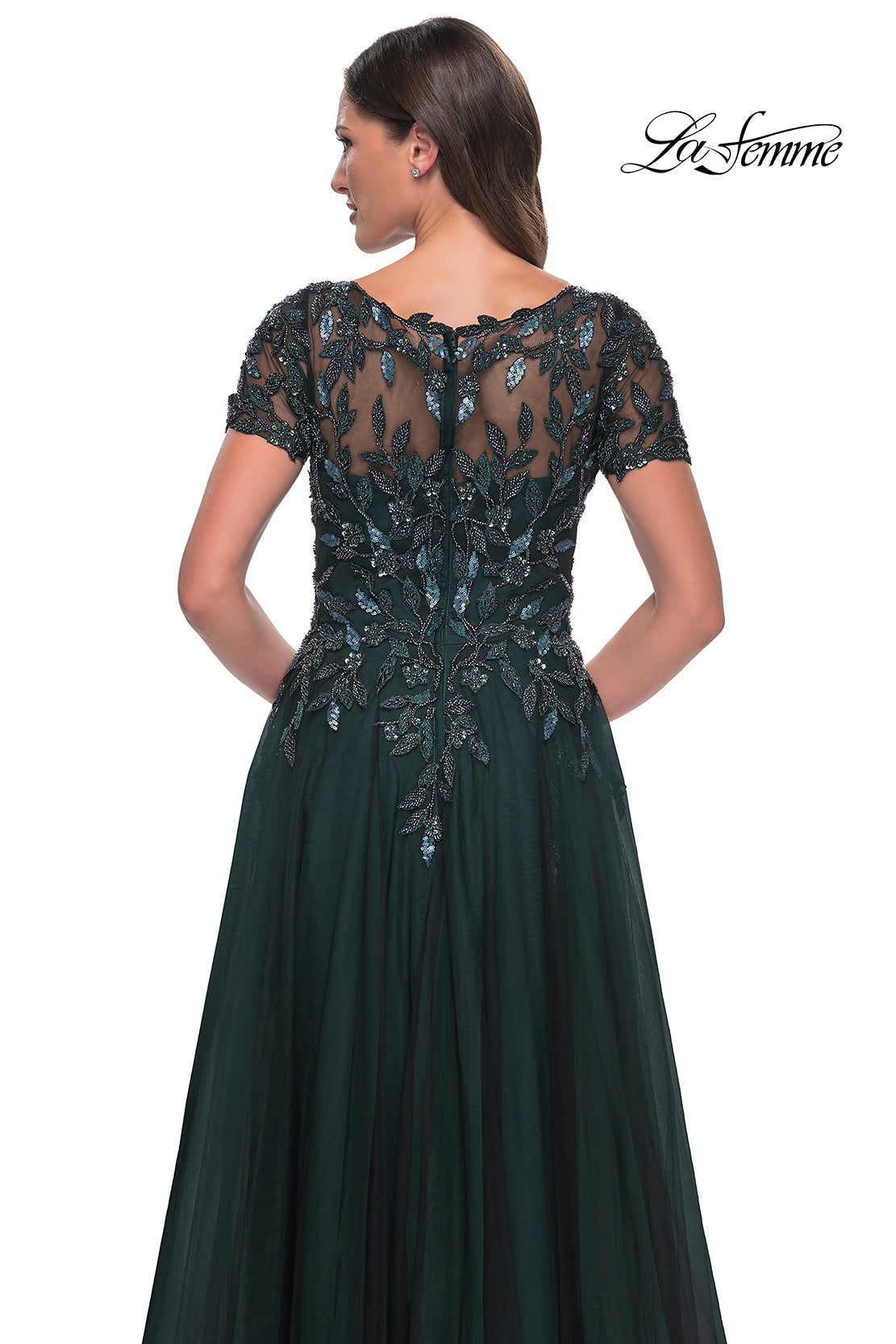 Picture of: Beautiful A-Line Tulle Dress with Beaded Bodice in Black Emerald, Style: 31267, Detail Picture 2