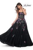 Picture of: A-Line Prom Gown with Multi Color Lace Sequin Applique in Black, Style: 32072, Detail Picture 4