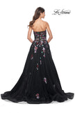 Picture of: A-Line Prom Gown with Multi Color Lace Sequin Applique in Black, Style: 32072, Detail Picture 5