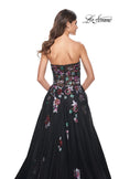 Picture of: A-Line Prom Gown with Multi Color Lace Sequin Applique in Black, Style: 32072, Detail Picture 7