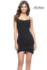 Picture of: Ruched Jersey Dress with Wrap Style Skirt Detail in Black, Style: 31748, Main Picture