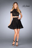 Picture of: Lace Two Piece Dress with Open Shoulders and Keyhole in Black, Style: 25021, Detail Picture 8