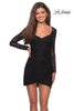Picture of: Long Sleeve Lace Short Dress with Sheer Back Detail in Black, Style: 28232, Detail Picture 1