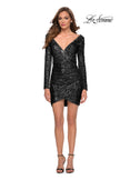 Picture of: Long Sleeve Party Dress with Cut Out Open Back in Black, Style: 29427, Detail Picture 1