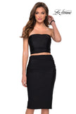 Picture of: Two Piece Party Dress with Midi Length Skirt and Tube Top in Black, Style: 29484, Detail Picture 3