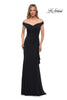 Picture of: Off the Shoulder Ruched Jersey Gown in Black, Main Picture