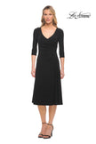 Picture of: Chic Tea Length Jersey Dress with Ruching in Black, Style: 30069, Main Picture