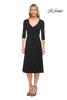 Picture of: Chic Tea Length Jersey Dress with Ruching in Black, Style: 30069, Main Picture