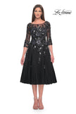 Picture of: Unique Lace and Tulle Knee Length Dress with Sleeves in Black, Style: 31017, Main Picture