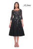 Picture of: Unique Lace and Tulle Knee Length Dress with Sleeves in Black, Style: 31017, Main Picture