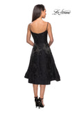 Picture of: Tea Length Lace Dress with Spaghetti Straps in Black, Style: 27748, Back Picture