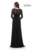 Picture of: Chic Black Evening Dress with Illusion Neckline and Sleeves in Black, Style: 30230, Back Picture