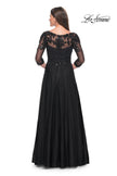 Picture of: Black Evening Dress with Rhinestones and Lace in Black, Style: 31776, Back Picture