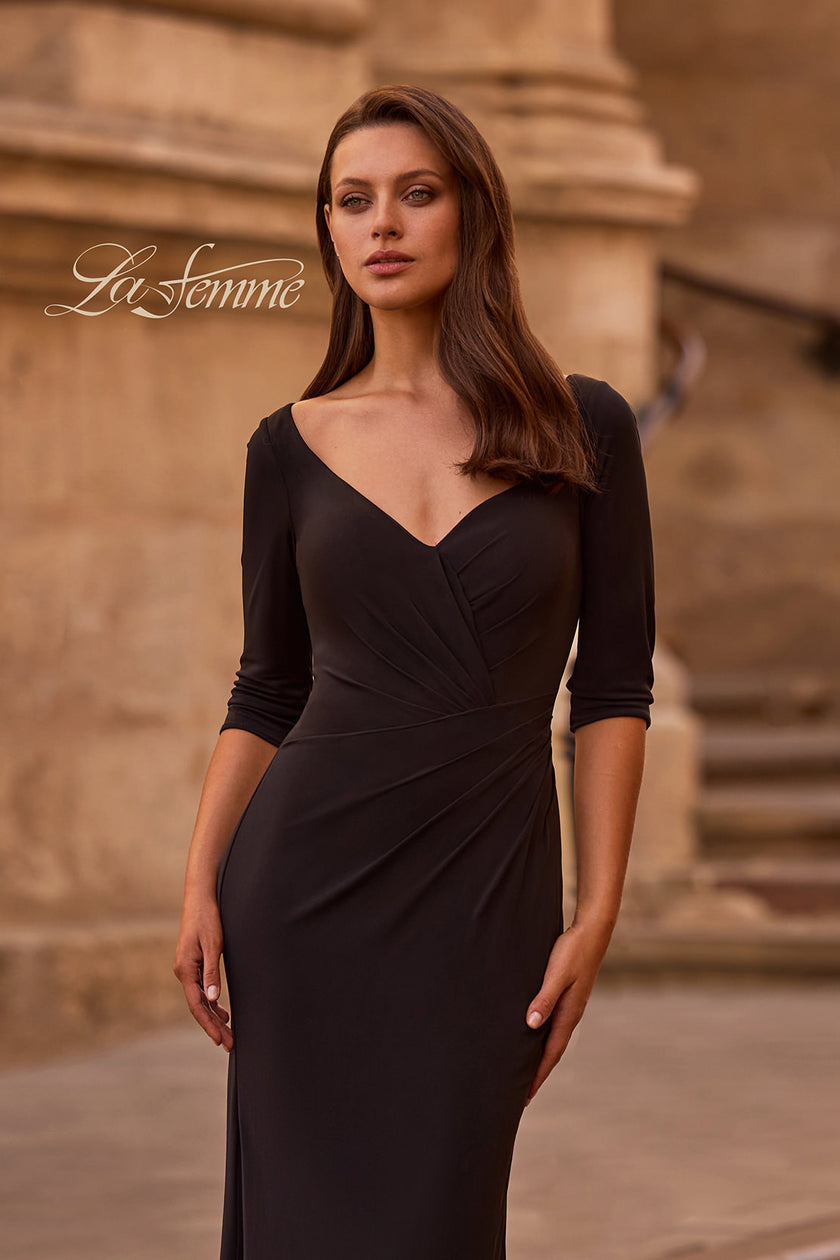 Picture of: 3/4 Sleeve Long Jersey Dress with Sweetheart Neckline, Style: 26955, Detail Picture 1
