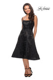 Picture of: Tea Length Lace Dress with Spaghetti Straps in Black, Style: 27748, Detail Picture 1