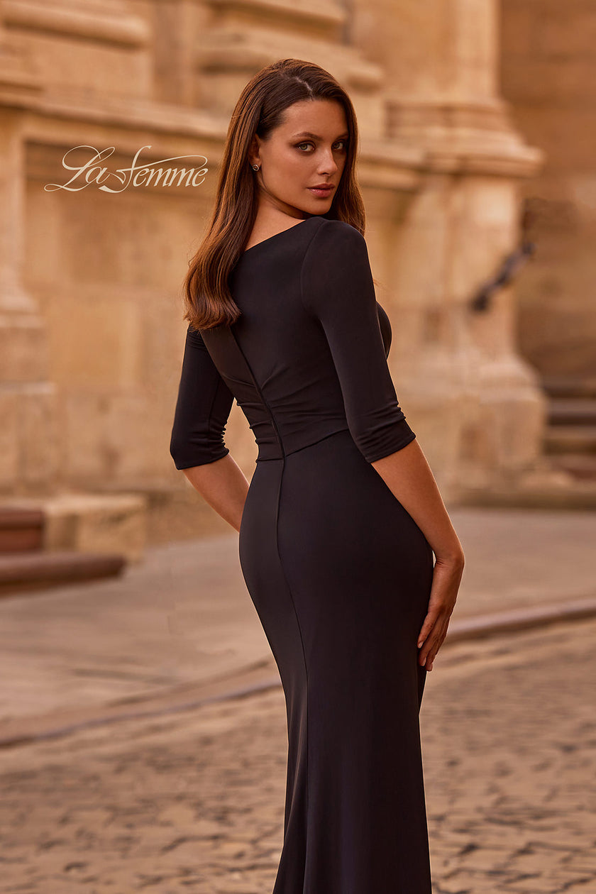 Picture of: 3/4 Sleeve Long Jersey Dress with Sweetheart Neckline, Style: 26955, Detail Picture 2
