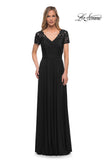 Picture of: Jersey Long Evening Dress with Short Lace Sleeves, Style: 29772, Detail Picture 3