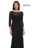 Picture of: Chic Black Evening Dress with Illusion Neckline and Sleeves in Black, Style: 30230, Detail Picture 3