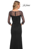 Picture of: Jersey Long Dress with Beading and Ruffle Skirt in Black, Style: 30028, Detail Picture 4